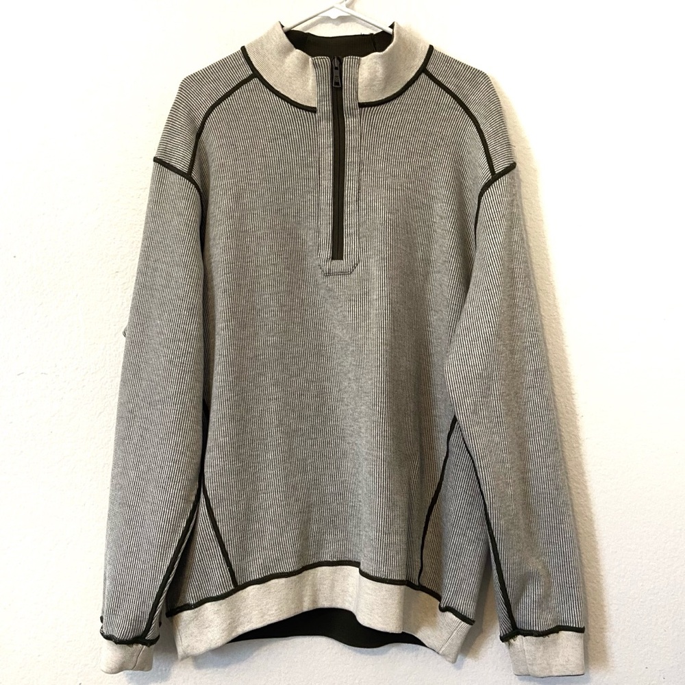 Reversible Quarter Zip Sweater Olive Green Men’s Size XL